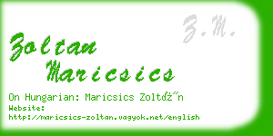 zoltan maricsics business card